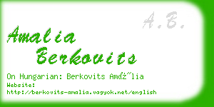 amalia berkovits business card